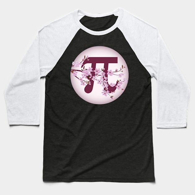 Math Day : Pi Symbol with Floral Pattern Baseball T-Shirt by Daily Design